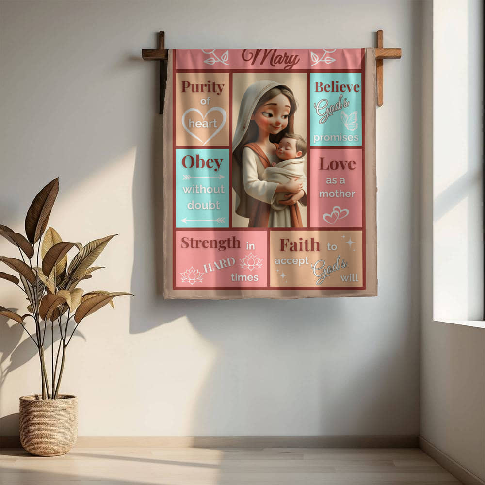 Scripture Hero-Mary (Mother) Mink Touch Fleece Blanket